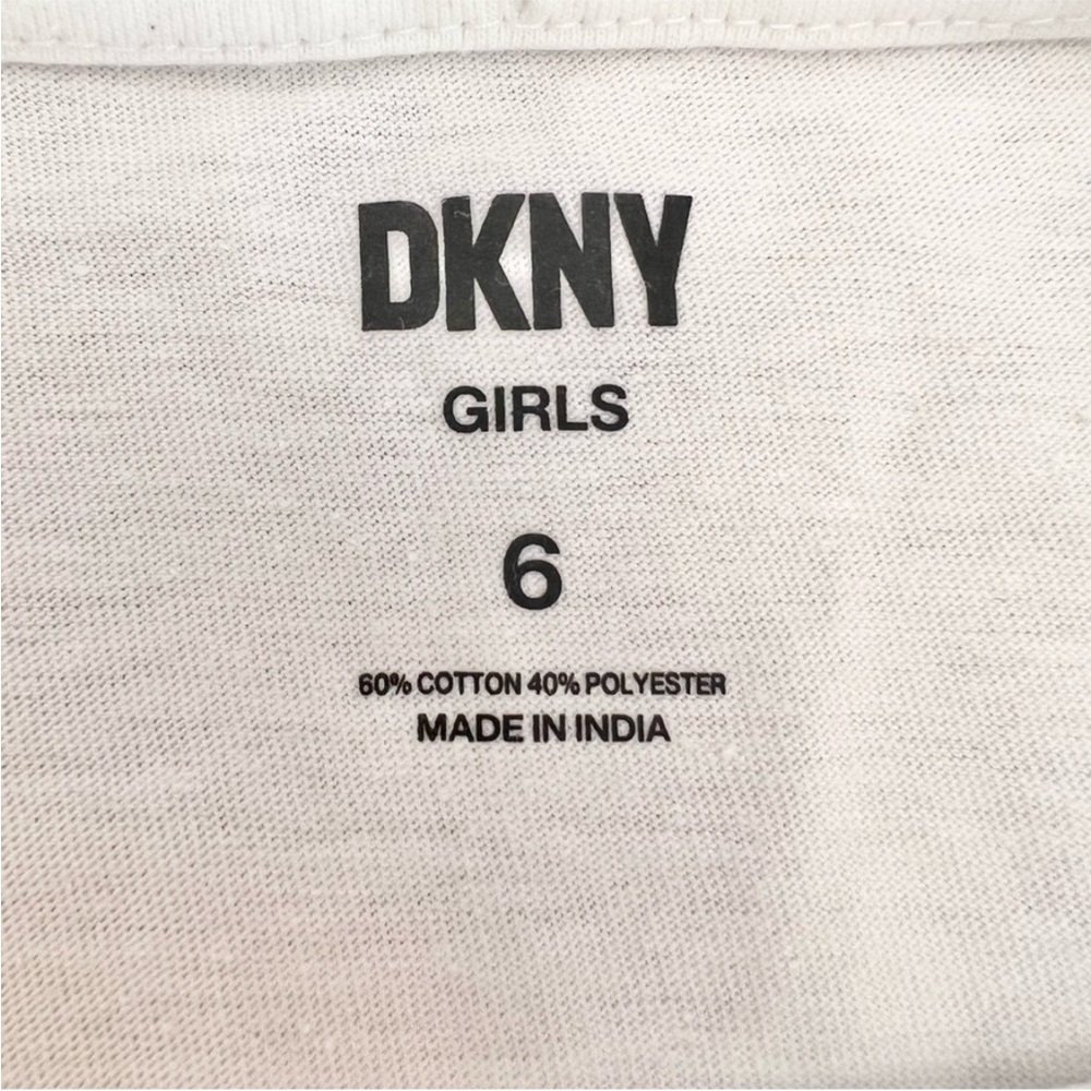 DKNY White Short-Sleeve Tee with Hot Pink Logo - Picture 5 of 6